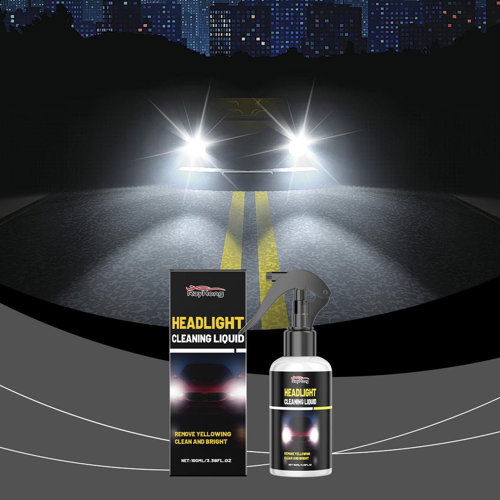 Car Headlight Cleaner - Headlight Care Agent for Stain Removal, Brightness Enhancement, Polishing & Maintenance