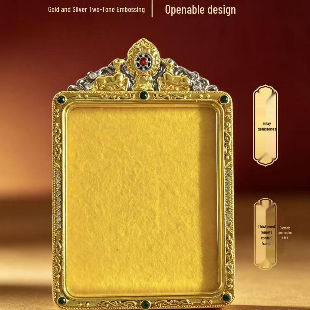 Premium Light Luxury 4x5cm Hollow Thangka Case High-Grade Gau Box