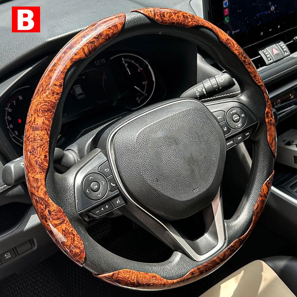 1Pair Car Steering Wheel Covers Booster Micro Fiber Leather Auto Interior Decorative Accessories Universal Carbon Fiber Looking