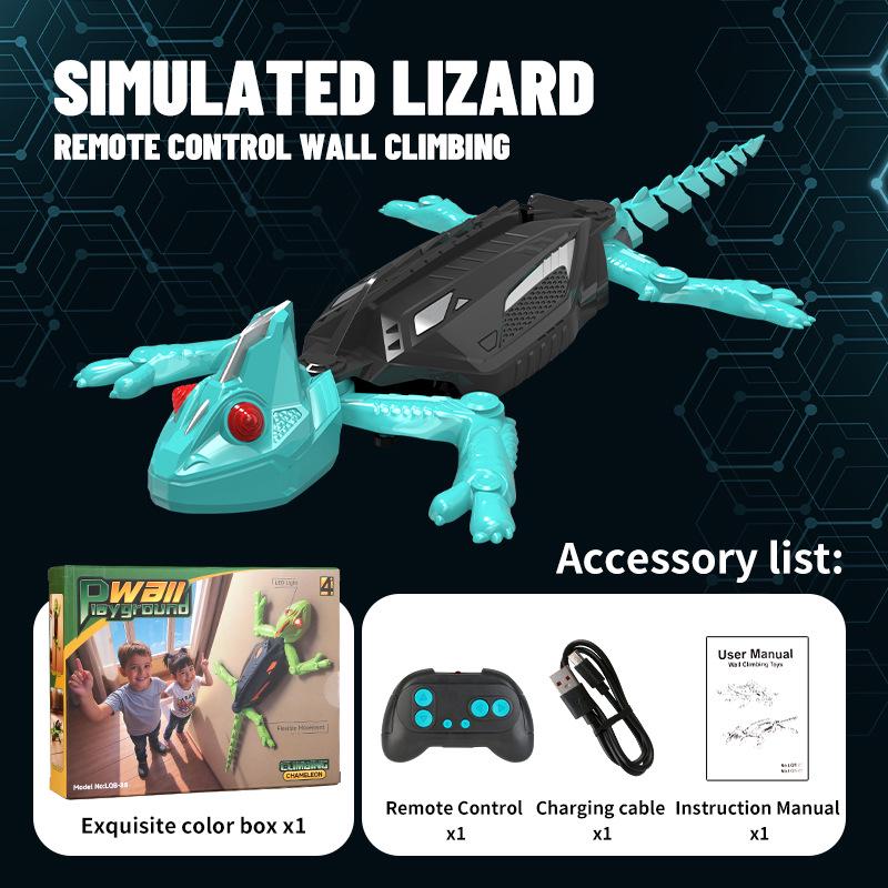 Color-Changing Dragon Gecko Climbing Car: Rechargeable Halloween Prank Toy for Kids