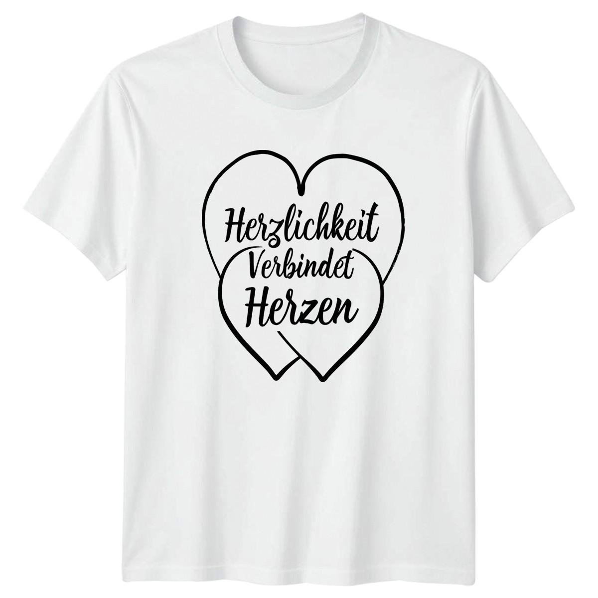 Herzlichkeit Verbindet Herzen T-Shirt German Sayings Kindness Gift For Him & Her XL