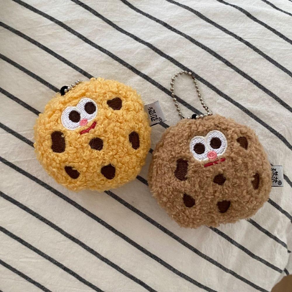 

Cartoon Plush Biscuit Key Chain Plush Car Bag Pendant Personality Cookie Chocolate Key Ring Woman