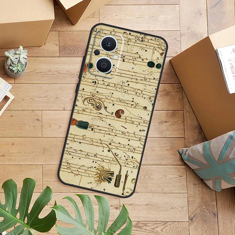 

Music Score Musical Notes Case For OPPO Reno 14F 13F 12F 10 11 12 13 14 Pro 7 8 Lite OPPO Find X9 X8 X6 X5 Pro Cover OPPO Reno14