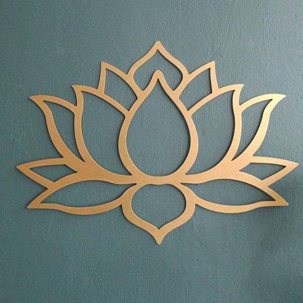 Glamorous Gold Mandala Lotus Metal Wall Art Set Ornate Arch Spiritual Home Decor Halloween Christmas Gift