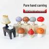 Hand-Carved Wooden Mushroom Decor for Home & Office