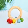 Baby Rattle Toy Baby's Rattle Grasping Wooden Handbell for Baby's Attention Attracting