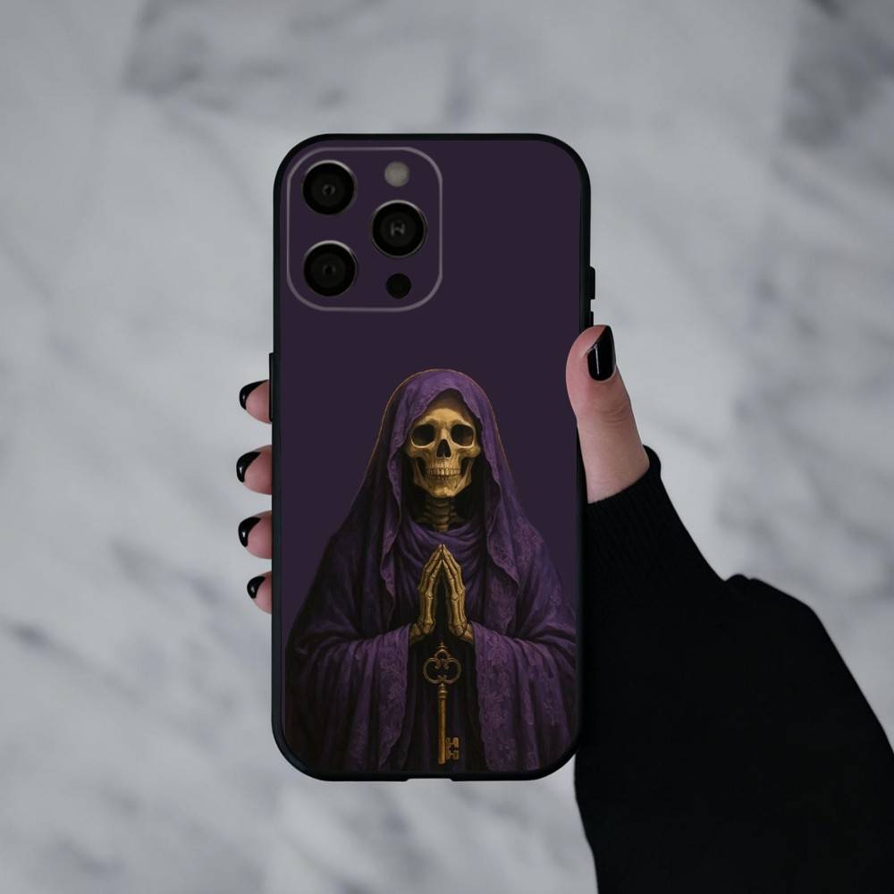 Santa M-Muerte P-print-T Phone Case For iPhone 17pro,16,15,14,13,12,11 Plus,Pro Max,XS,Soft Silicone Black Cover