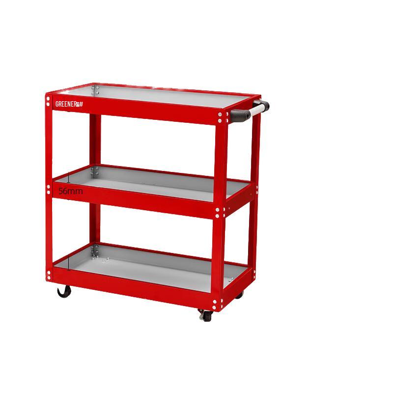 Heavy-Duty 3-Layer Mobile Service Cart with Brake Wheels