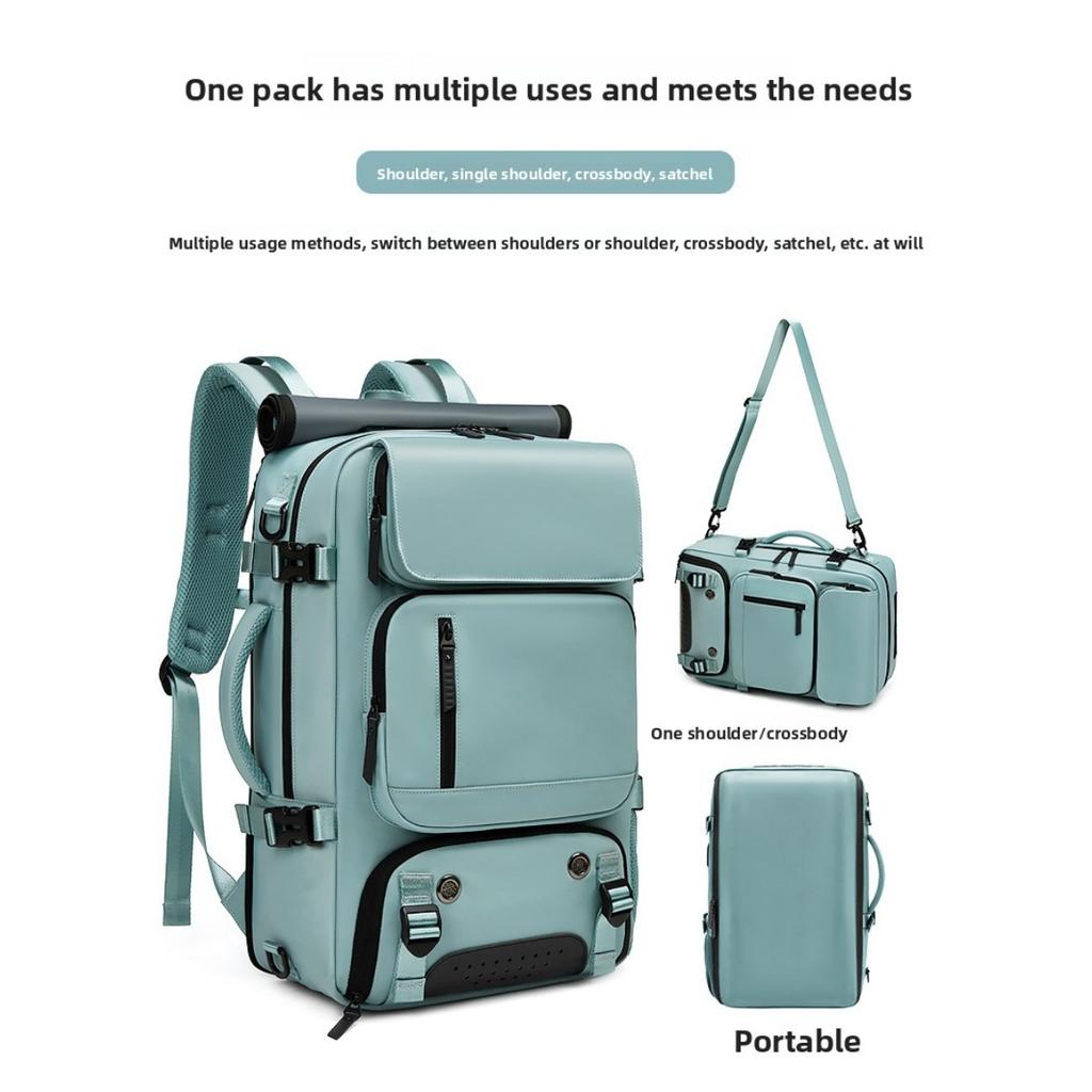 Men's Large Capacity Travel Backpack with Shoe Compartment, 17.3-Inch Laptop Bag, Adjustable Shoulder Straps, Multiple Zippered Pockets