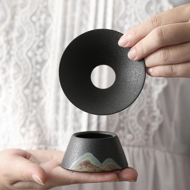 Japanese Hand-painted Tea Strainer Filtration Retro Ceramic Kung Fu Tea Set Accessories Gauze Filtration Tea Residue Mesh