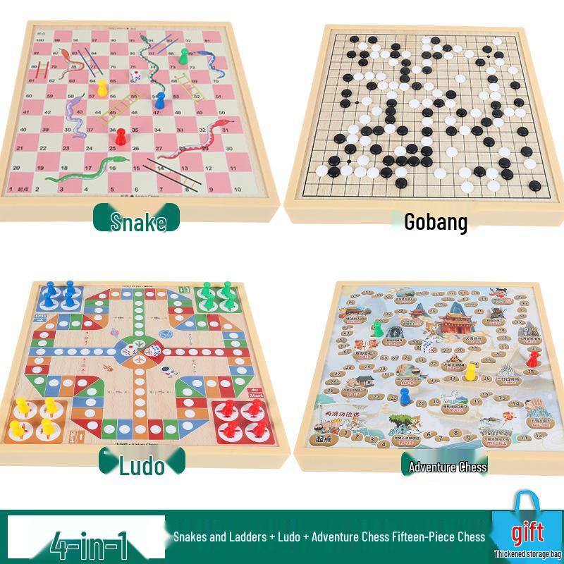 Magnetic 5-in-1 Game Board: Go, Five-in-a-Row, Flying Chess, Checkers, Chinese Chess - Educational Fun for Kids