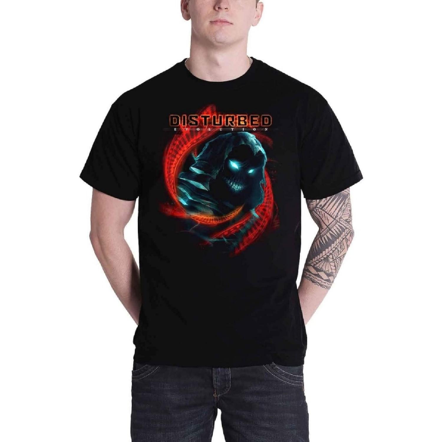 Disturbed T Shirt DNA Swirl Band Logo New Official Mens Black XXXXXL разноцветный