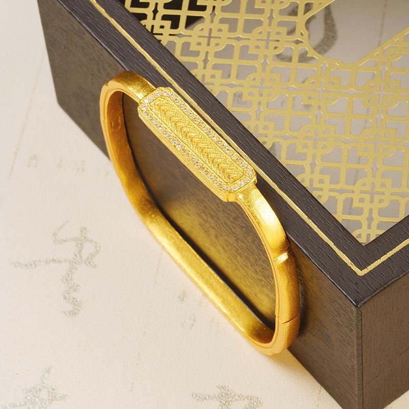 New Ancient Style Light Luxury Wheat Ear Square Bracelet Bracelet 17CM