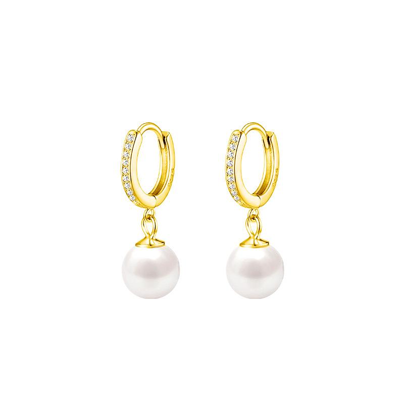 Shiny Pearl Earrings Genuine Natural Freshwater Pearl 925 Silver Earrings Pearl Jewelry For Wedding Bridesmaid Gift