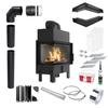 Fireplace KRATKI FLOKI M Left 10kW Ø200 Black Closing Built-in Kit