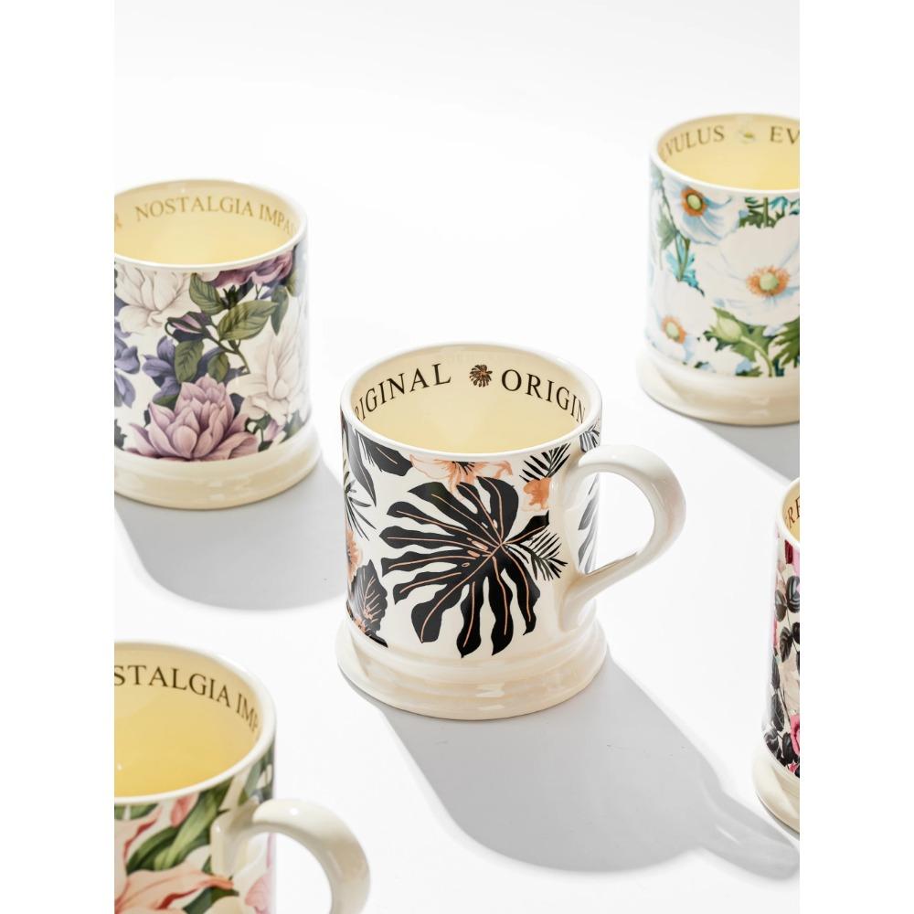 Retro Ceramic 380ml Coffee Mug Office Home Water Cup French Romantic Floral Milk Cup