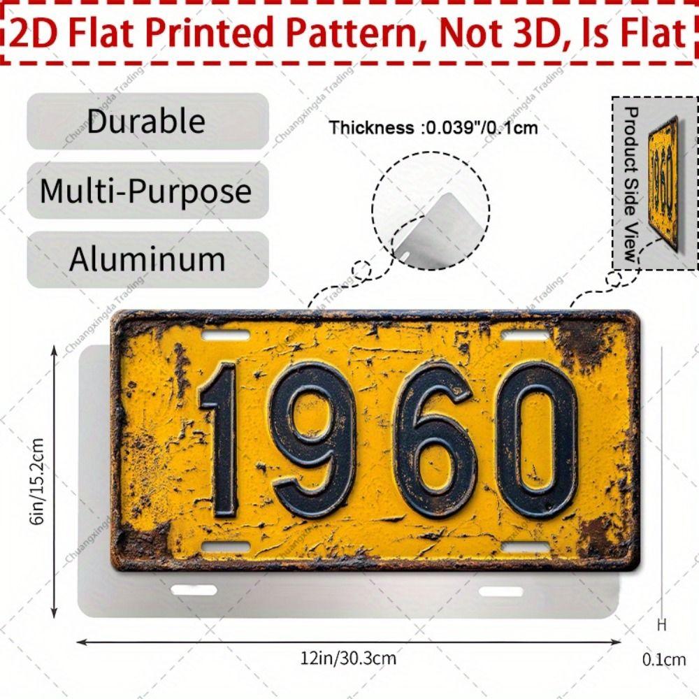 Metal Wall Poster Bangkok License Plate, Tuk Tuk Night City Temples Street Scene, Bar Decor, 20x30cm