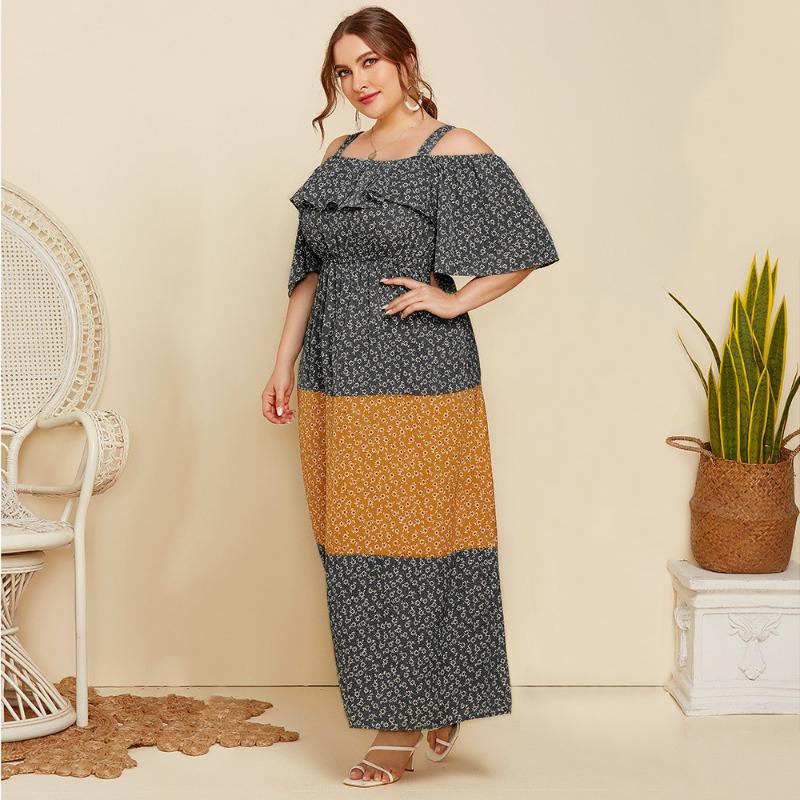 Летние повседневные короткие платья с открытыми плечами и рюшами на рукавах для женщин — фото 3