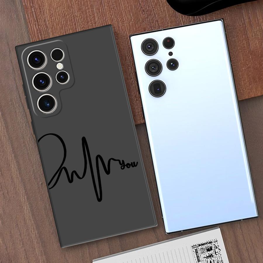 Soft Cover Phone Case for Samsung Galaxy S25 Ultra S20 S23Ultra S24 S22 Plus S21 FE S24Ultra S23 FE S25+ Love You A Pair