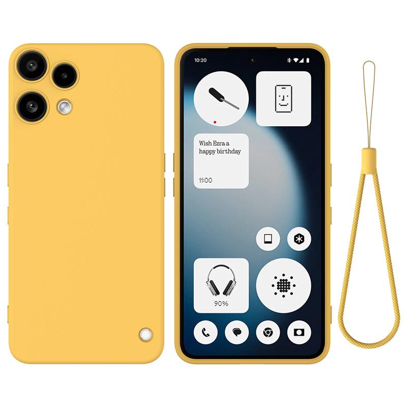Pro pouzdro Nothing Phone 3A Lite Měkký prémiový kryt s popruhem z tekutého silikonu s flockováním uvnitř pro NothingPhone 3a Lite