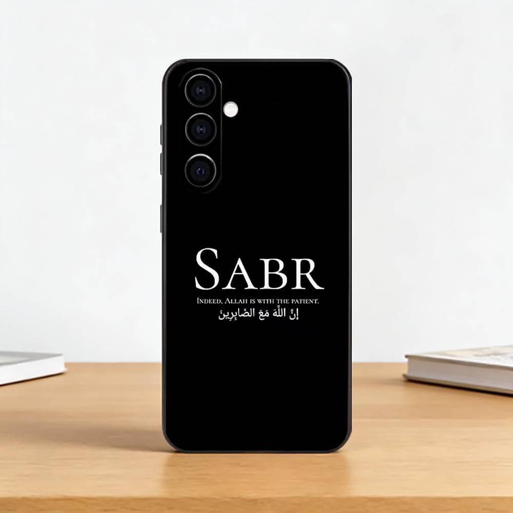 Koran-Sabr Islam Geduld Handyhülle Für Samsung Galaxy A73,A72,A71,A70,A53,A52,A51,Andere Weiche Schwarze Hülle