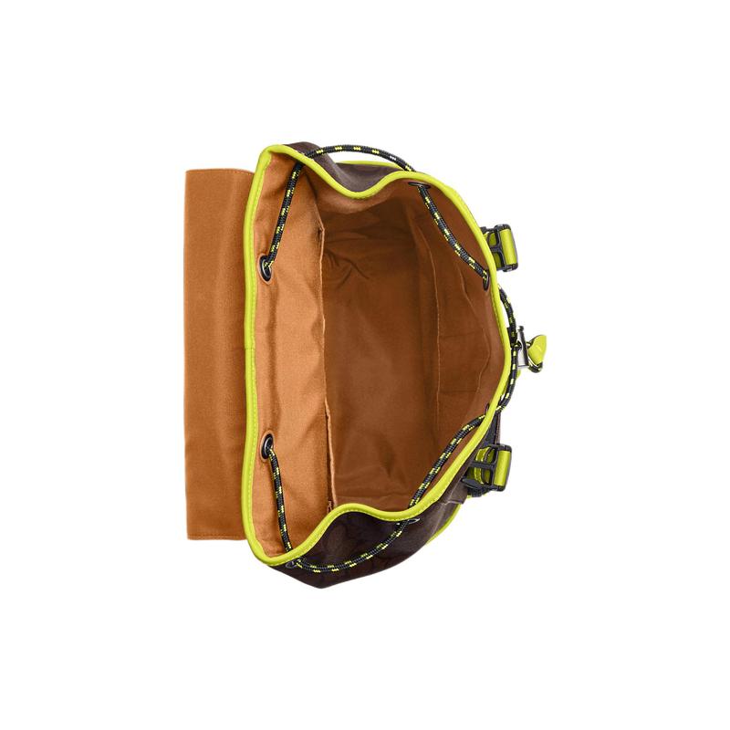 COACH backpack Track 27 Logo Logo Classic Presbyopic Flap Drawstring Multi-Function Bag Canvas with Leather Large Men's Lemon Yellow and Brown