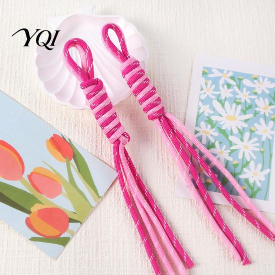 Custom Keychain Findings for Beads 2Pcs Parachute Cord Ropes, Braided Nylon Charms, Colorful Versatile Crafting Supplies DIY Bag Charms Purse Handbag