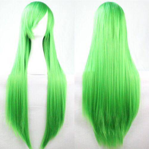 Women 80cm Long Straight Wigs Fashion Cosplay Costume Anime Hair Party Full Wigs