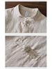 Men's Long-Sleeve Chinese Retro Ramie Shirt - Tang-Style Cotton Linen Jacket for Spring/Summer