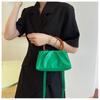 Wolkenplissierte Kunstleder-Schultertasche für Damen im Vintage-Stil, Crossbody, quadratische Geldbörse