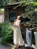 Spring 2026 French Holiday 3D Floral Tiered Camisole Dress for Women