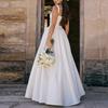 Vestido de outono europeu e americano para mulher, temperamento elegante, corte justo, cor sólida, linha A, comprimento [especificar comprimento, por exemplo, até ao joelho, longo]