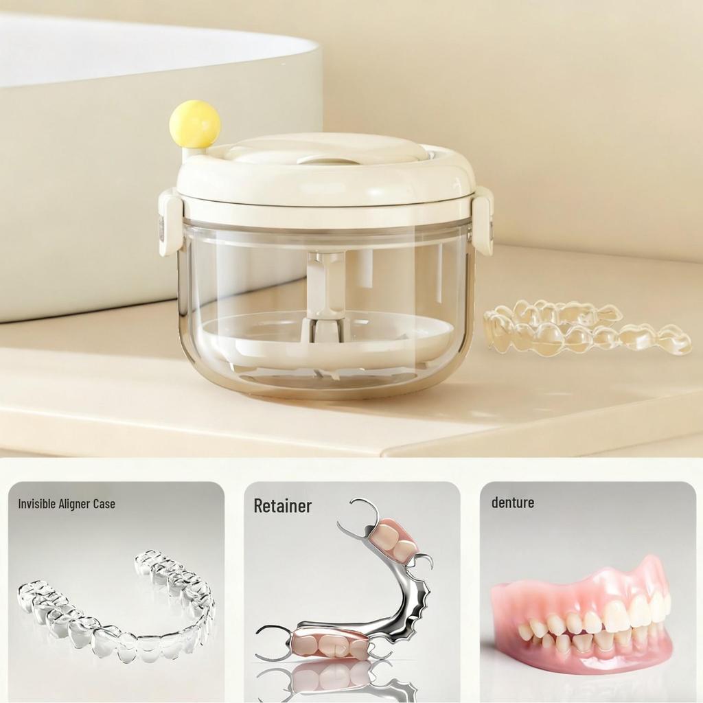 Dopamine Aligner Case: Leak-proof, Portable Denture and Children's Food-Grade Storage Cleaner