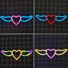 Flying Heart Neon Light Wings Design Kreativ form USB/batteridrevet neonskilt LED-lampe Festdekorasjon