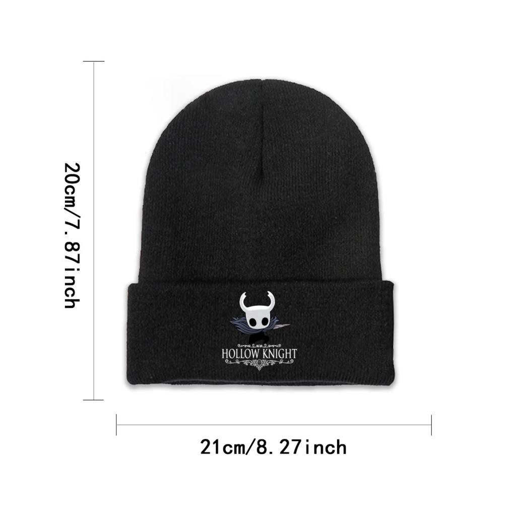 Hollow Knight Strickmütze Damen Unisex Skullies Beanies Wintermütze Totenkopf Videospiel Warme Mütze