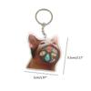 Fashion Greedy Cat Shaker Keyring Bag Charm Acrylic Pendant Keychains Car Keys Holder Handbag Decorations for Boys Girls