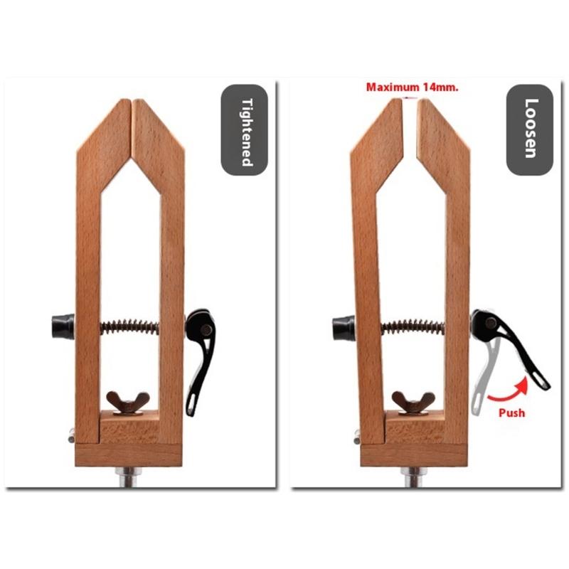 Morsetto da Cucito in Legno e Pelle con Manico Ergonomico per Artigianato e Progetti Design con Presa Materiali Naturali