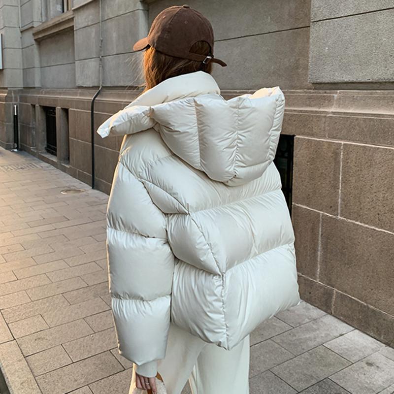 Winter Down Cotton Jacket Thick Warm Parkas Women Hooded Puffer Coat Loose Casual Overcoat Short Coat Female Outerwear