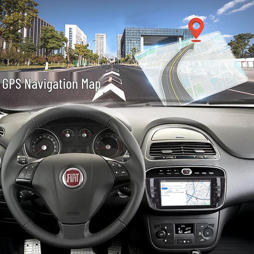 Cross 7-inch Car Navigation with Bluetooth and CarPlay for Fiat Punto/Linea.