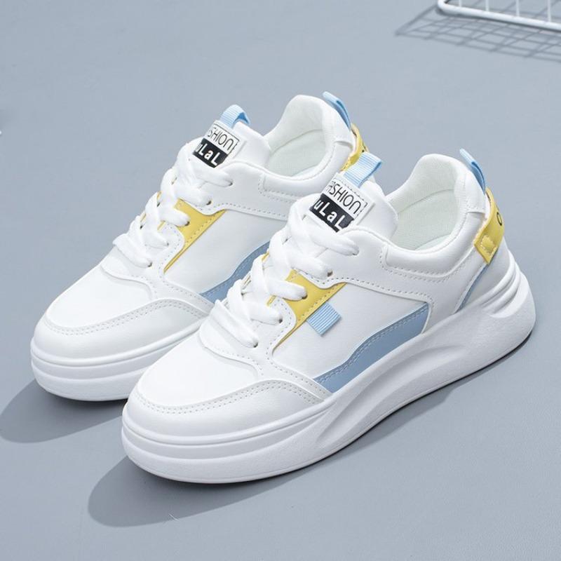 Platform White Shoes Women's Spring New Breathable Student Board Shoes Women's Street Shot Lace-up Sneakers