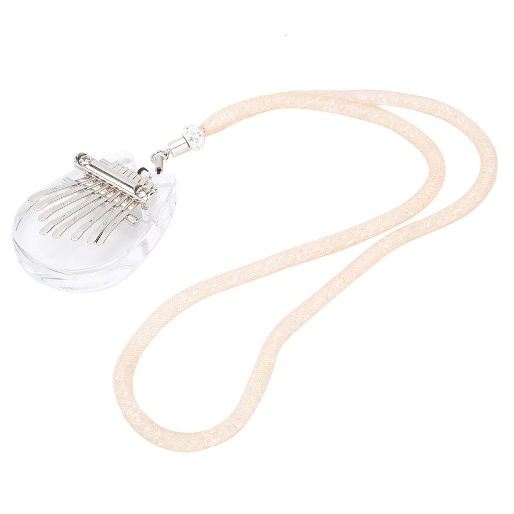 8 Tone Kalimba Crystal Thumb Piano Mini Portable Acrylic Musical Instrument Toy with Lanyard