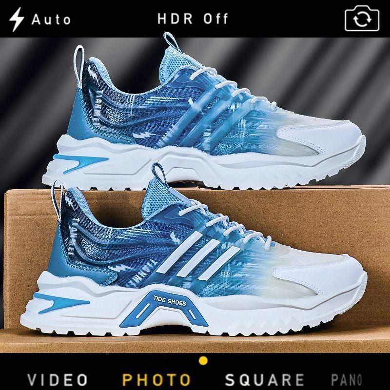 Men's Shoes Summer Breathable New Mesh Sports Running Shoes Air Cushion Shock Absorption Soft Sole Running Casual Dad Shoes