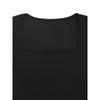 Moda donna primavera autunno tinta unita stampa manica lunga colletto quadrato vita alta abiti casual
