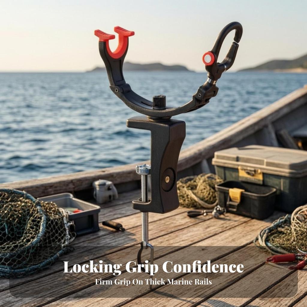 Fishing Rod Holder with Clamp Heavy-Duty Gear Wear-Resistant for Anglers
