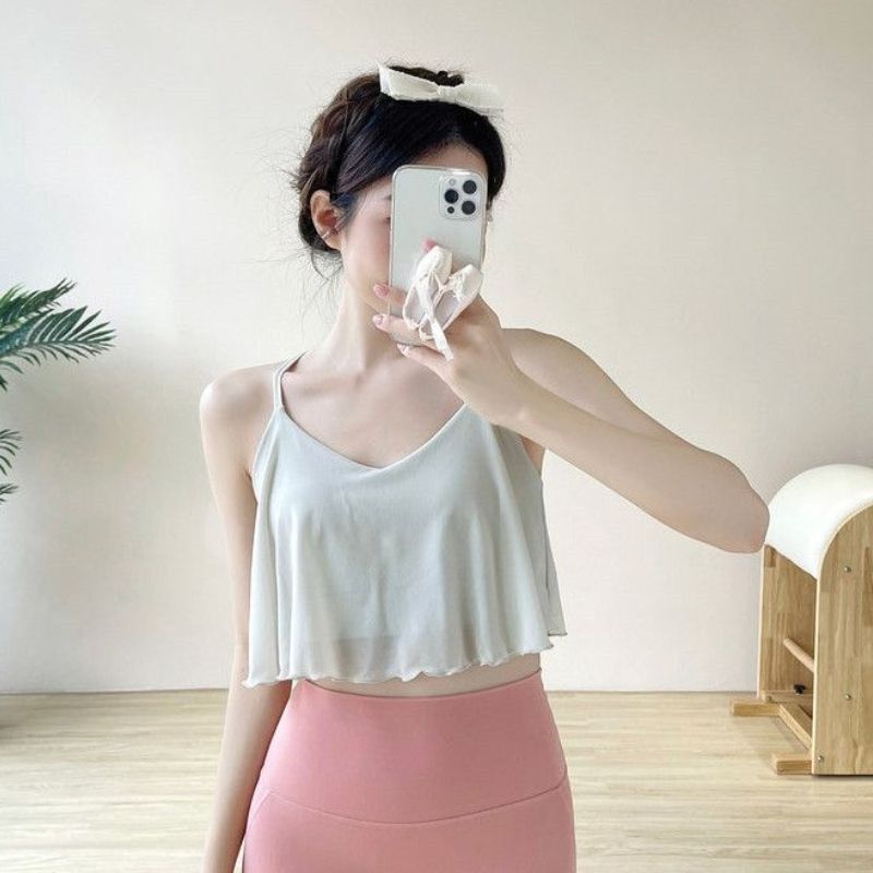 

Summer Jellyfish Mesh Yoga Clothes Cami Women Cross Beauty Back Shockproof Running Fitness Sports Bra White S