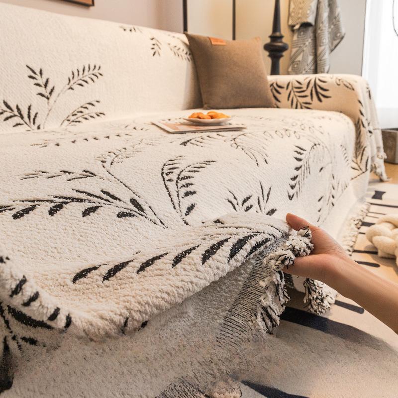 Sofa Cover Towel Winter Thickened Fleece Sofa Cover Anti-Scratching Sofa Cushion Autumn and Winter