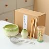 8pcs Cherry Blossom White Matcha Bowl with Matcha Whisk Set, Japanese Tea Set Includes Matcha Bowl with Spout