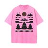 Mountain Outdoors Tree Washed T Shirt Leisure Discount Round Collar All Cotton Tops  Tees Washed Tshirts for Women Father Day