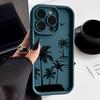 Coconut Tree Pattern Matte Phone Case For iPhone 16 Pro Max 15 Pro 14 13 12 11 Lens Protection Shockproof Soft TPU Bumper Cover