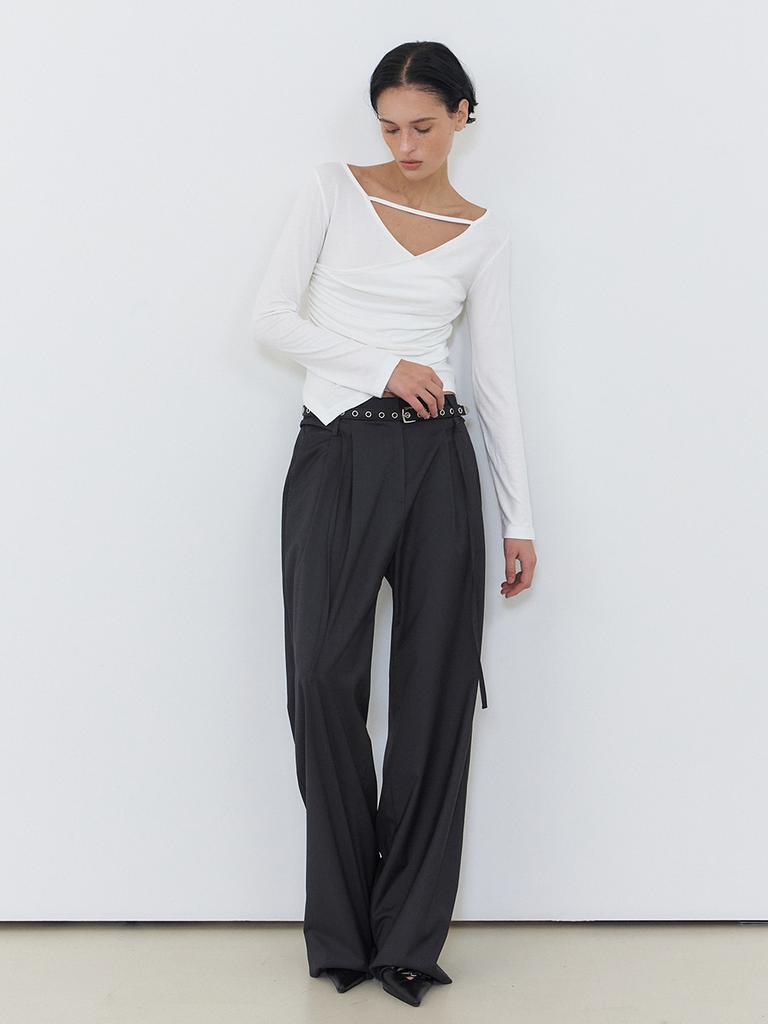 ETMON Unbalance Strap T-Shirt, Ivory